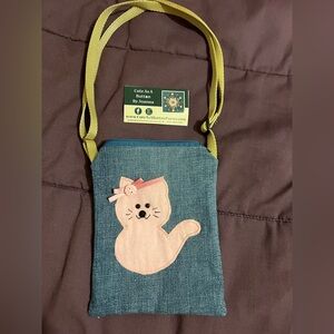Cute Cat Denim Crossbody Bag